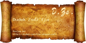 Dudek Zsófia névjegykártya